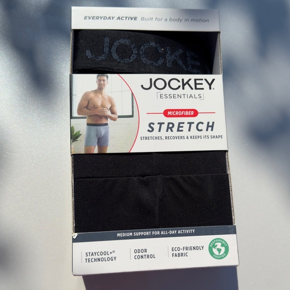Jockey Essentials Black Microfiber Stretch Boxer Briefs‎ NWB never opened Sz S - Picture 2 of 11